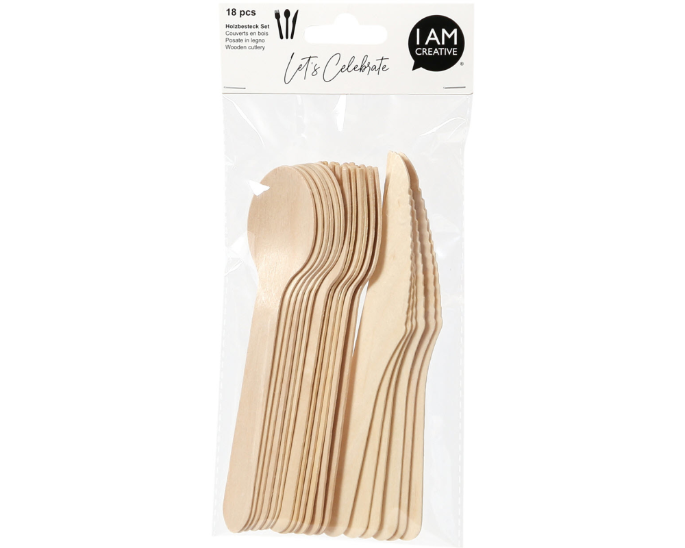 I AM CREATIVE Holzbesteck Set 6010.928 3x6 Stück