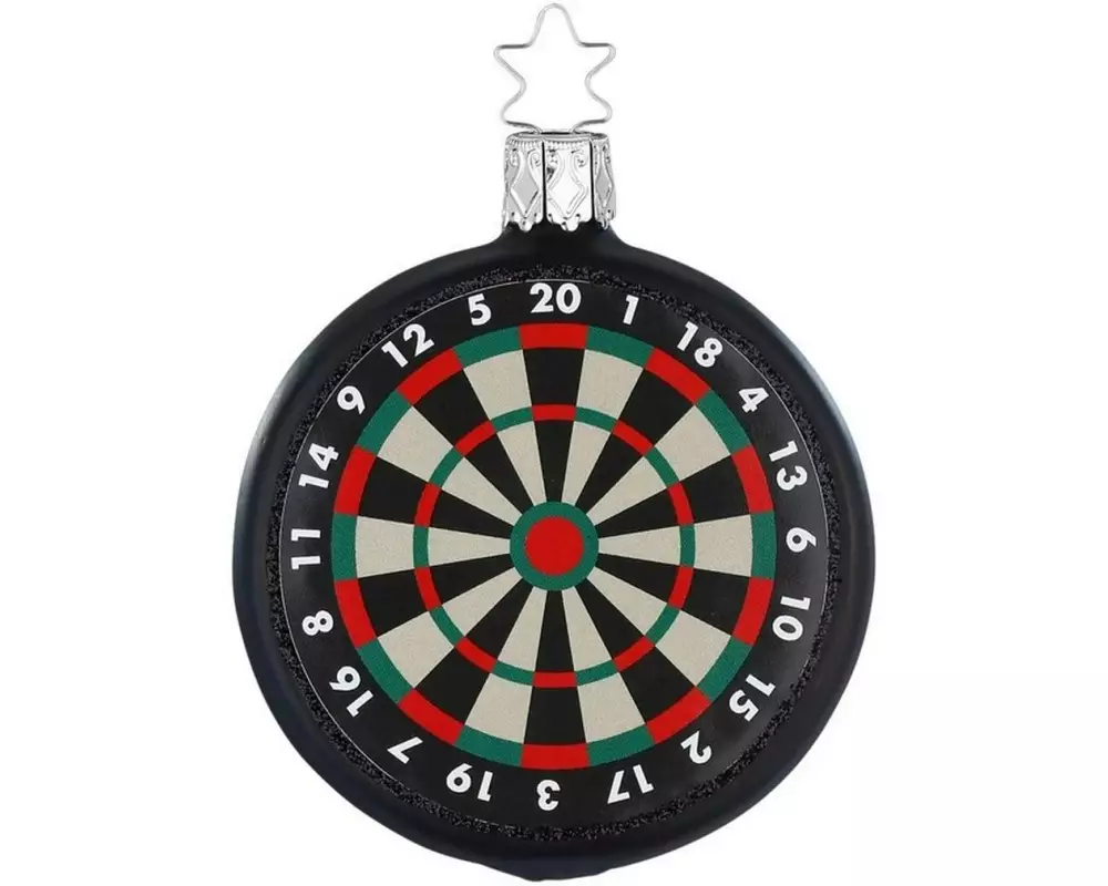 Inge Glas Manufaktur Weihnachtskugel Dartscheibe Schwarz