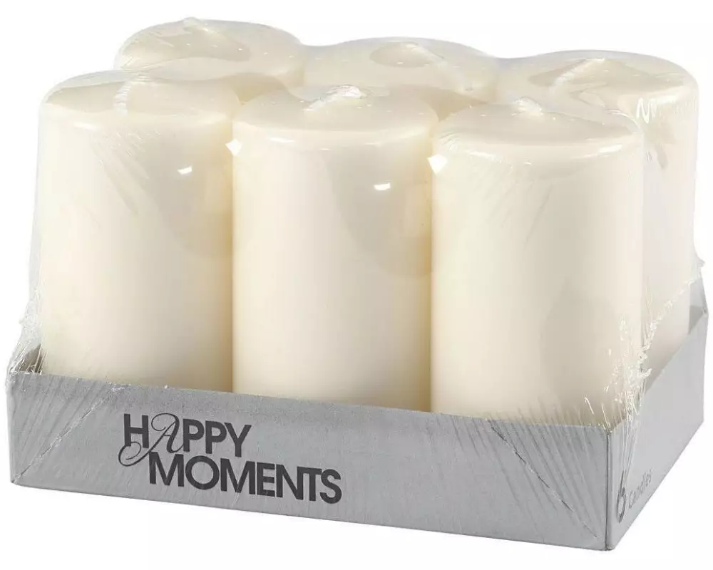 Creativ Company Zylinderkerze Ø 5 cm Crème, 6 Stück