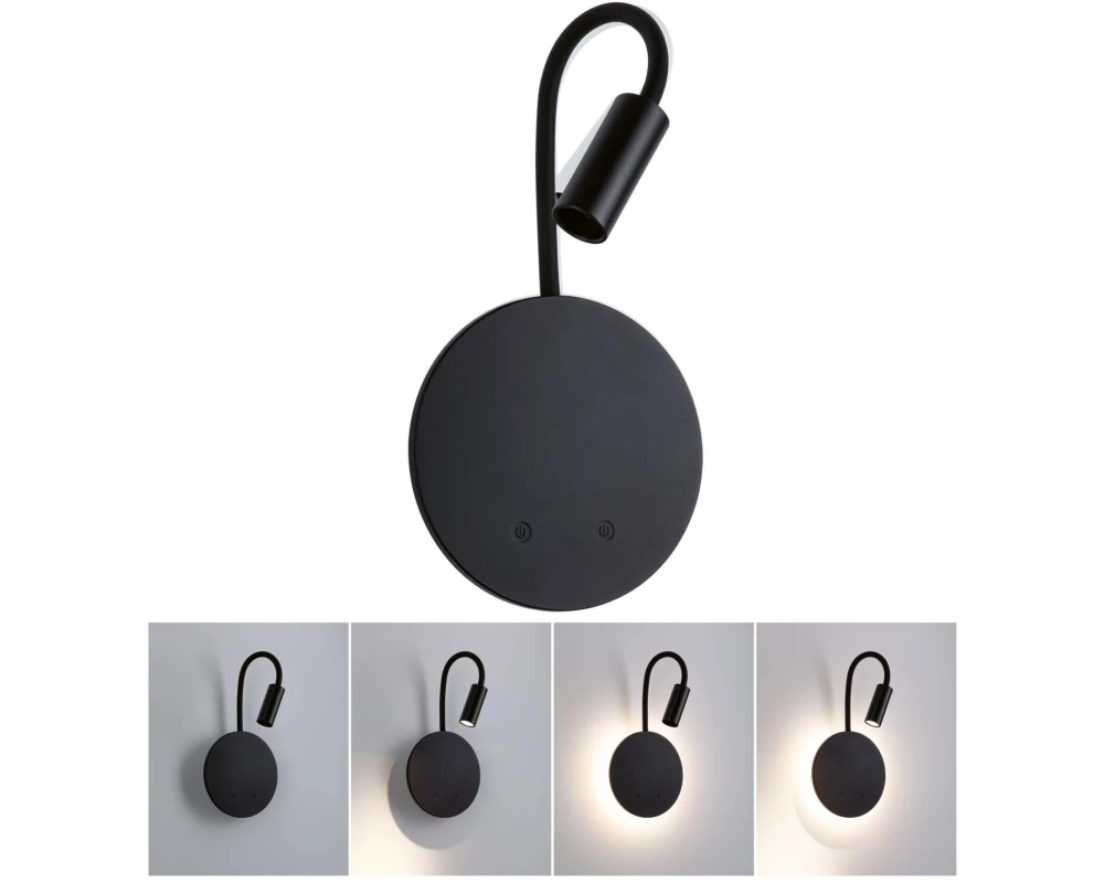 Paulmann LED Akkuwandleuchte Miora 2700K dimmbar Schwarz