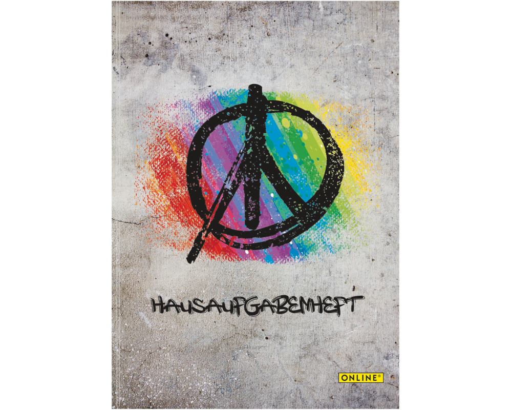 ONLINE Hausaufgabenheft A5 07934/12 Peace 48 Blatt