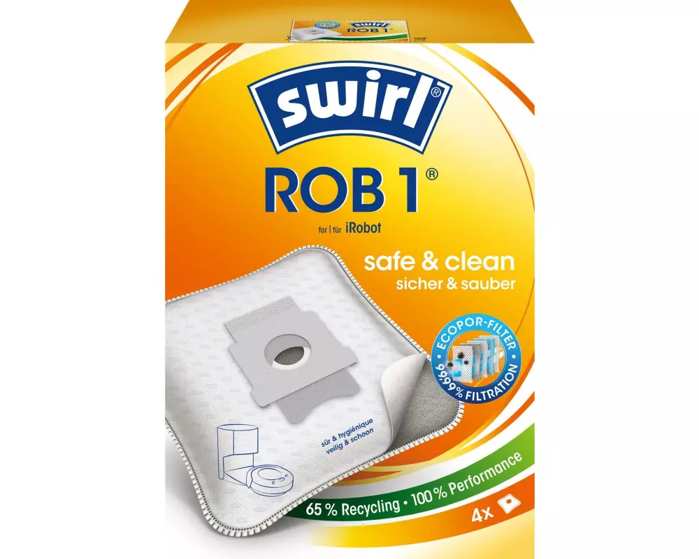 Swirl Staubfilterbeutel ROB 1 EcoPor 4 Stück