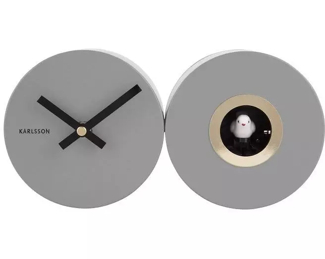 KARLSSON Wanduhr Kuckuck Grau Matt