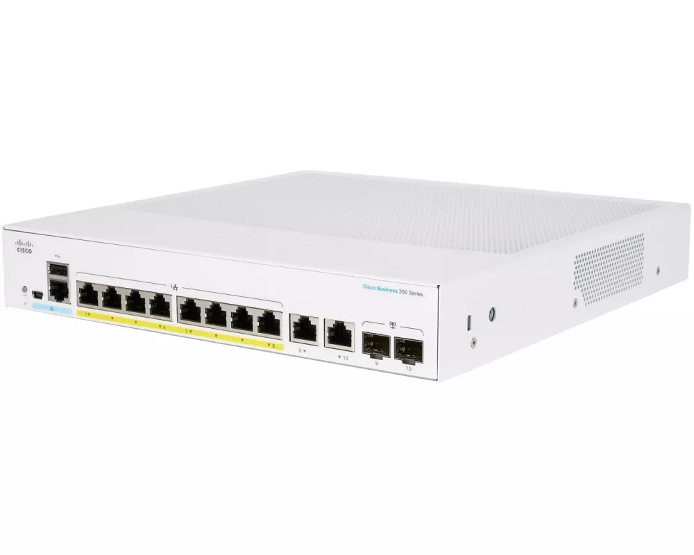 Cisco PoE+ Switch CBS350-8FP-E-2G 10 Port