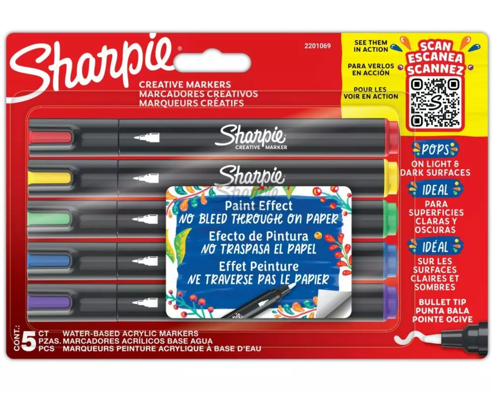 Sharpie Acrylmarker Creative, farbig, 5er Blister