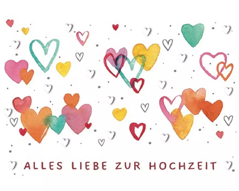 Cart Glückwunschkarte Hochzeit Herzen 12 x 17 cm