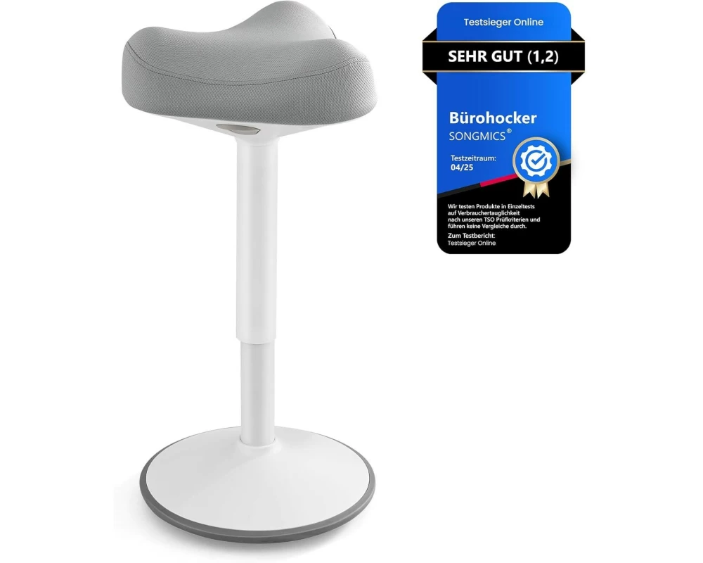 Songmics Steh-Hocker Grau/Weiss, 83.5 cm