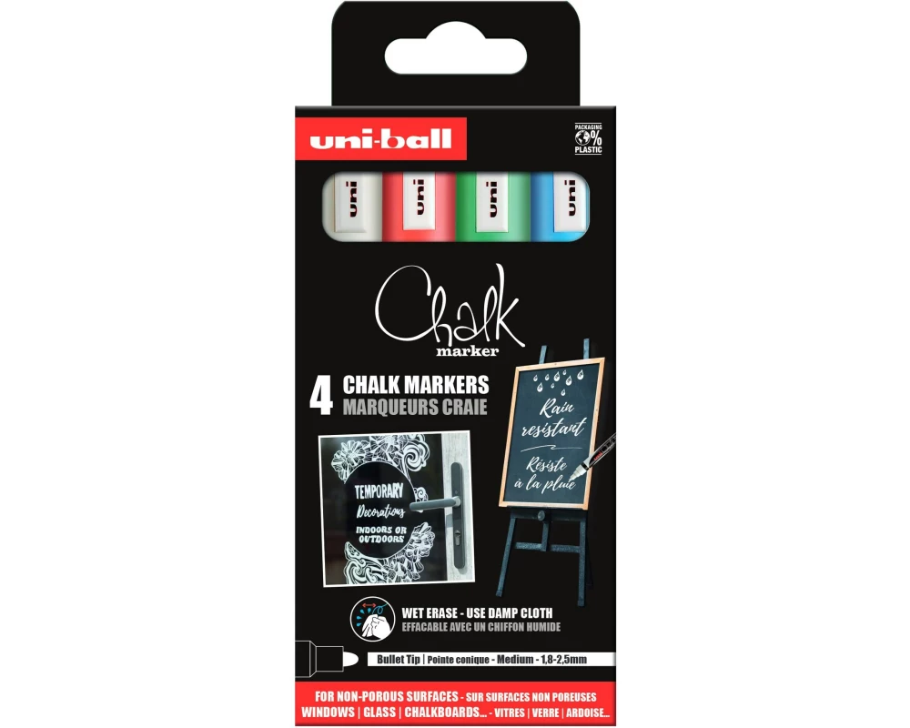 Uni Kreidemarker CHALK 1.8-2.5 mm, 4 Stück