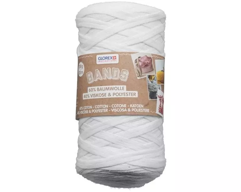 Glorex Wolle Makramee Bands 250 g, Weiss