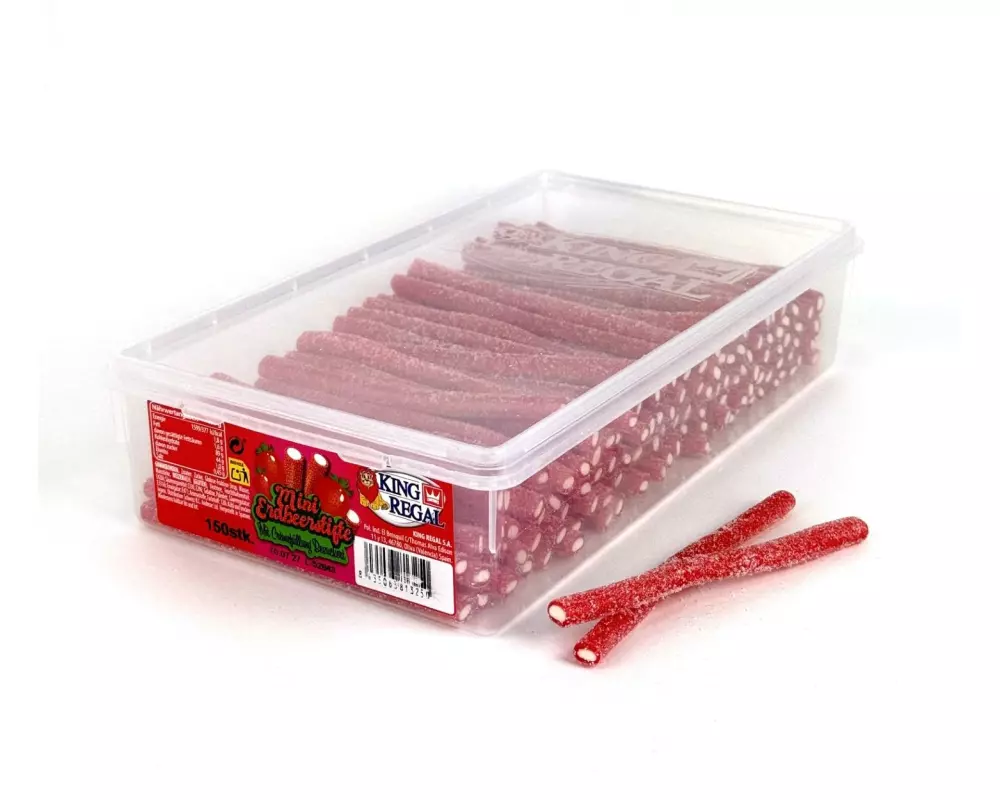 King Regal Gummibonbons Erdbeerstifte bezuckert 150 Stück