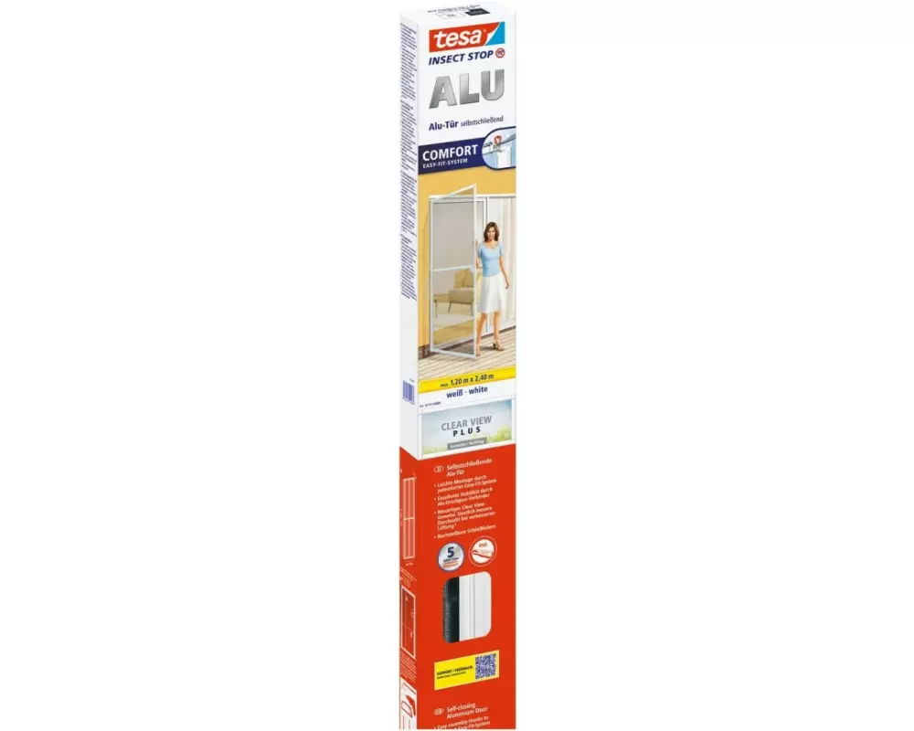 tesa Fliegengitter Insect Stop ALU Comfort Türen, 1.20 x 2.40 m