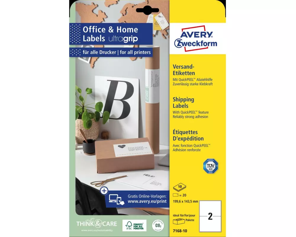 Avery Zweckform Hinweis-Etiketten Set Ø 199.6 x 143.5 mm, 10 Blatt