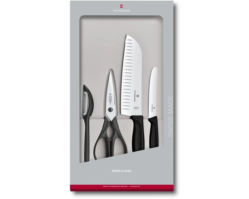 Victorinox Messer-Set Swiss Classic 4-teilig, Schwarz
