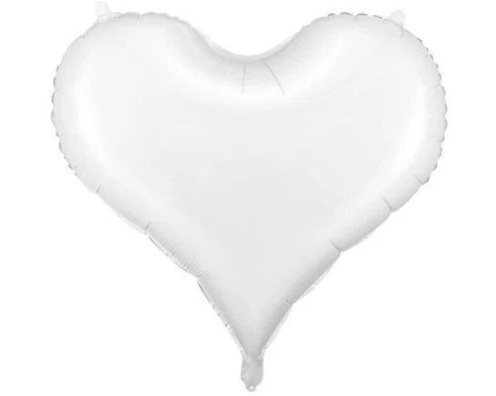 Partydeco PartyDeco Folienballon Herz Weiss Weiss