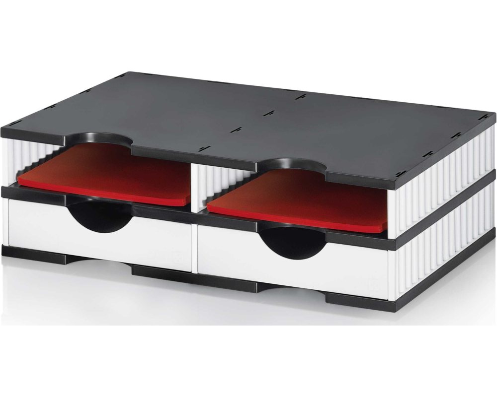 STYRO Ablagesystem Styrodoc 268-0202.0905S Duo SET 4 ws/sz mit 2 Sch.