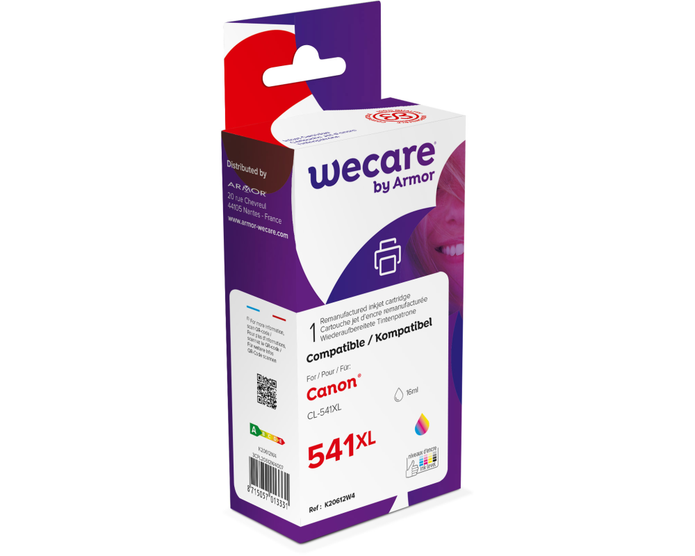 WECARE Tinte XL rebuilt color CL-541XLWE zu Canon PIXMA MG2150 16ml