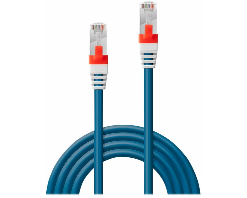 LINDY Patch Cable, Cat6A, S/FTP, RJ45-RJ45, 0,3m, blue, LSOH, including Testprotocol
