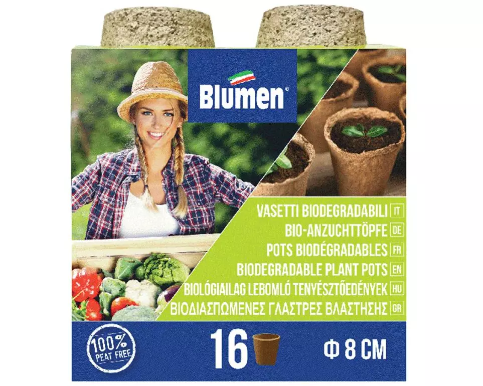 Blumen Aufzuchttöpfe Ø 8 cm, rund, 16 Stück