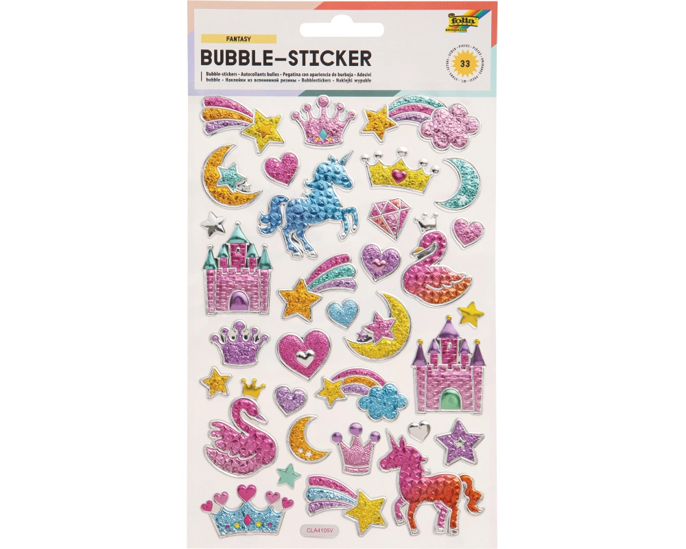 FOLIA Bubble-Sticker 14x21cm 19504 Fantasy