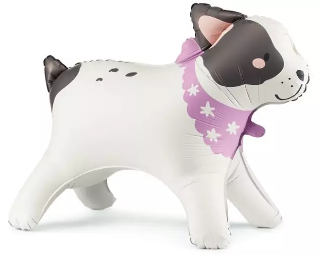 Partydeco Folienballon stehende Bulldogge Schwarz/Weiss, 75 x 57 cm