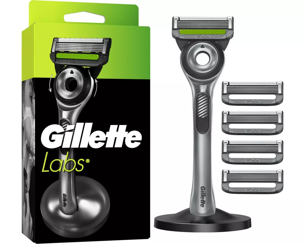 Gillette Herrenrasierer Labs 5er + Handstück + Wandhalterung