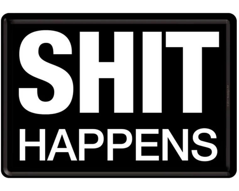 Nostalgic Art Postkarte Shit Happens Schwarz/Weiss