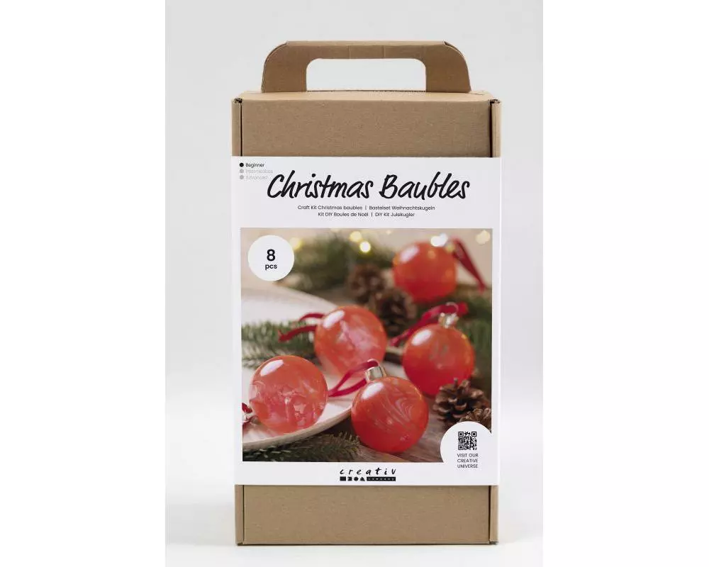 Creativ Company Bastelset Weihnachtskugeln Marmorieren