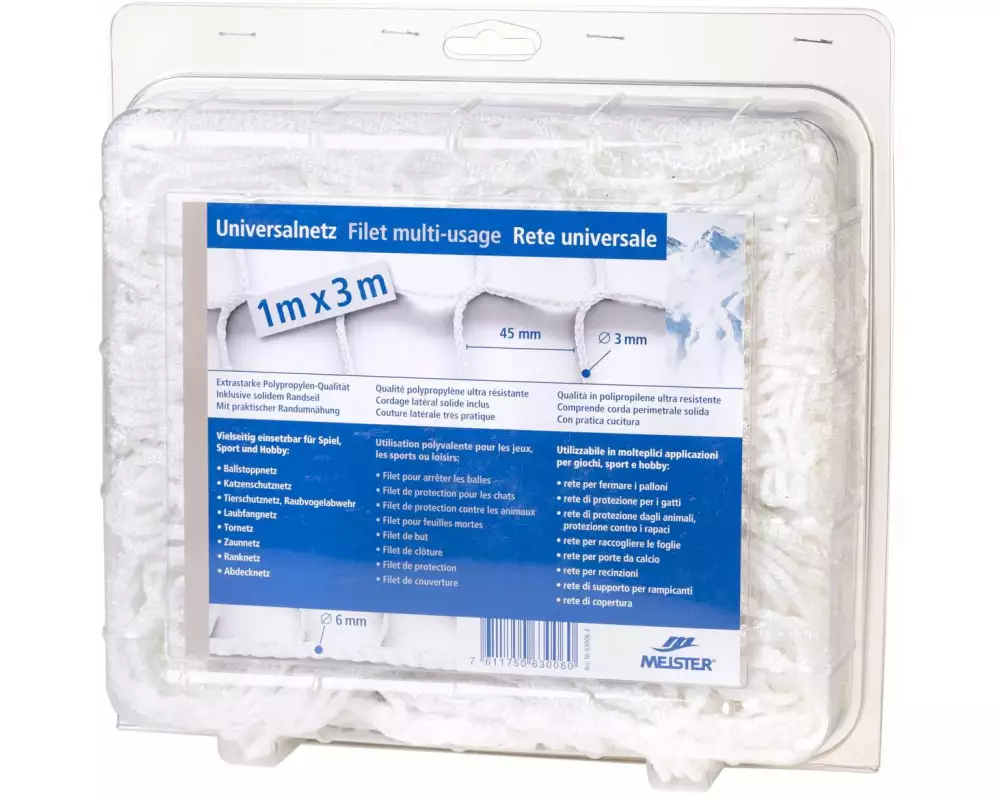 Meister Universalnetz knotenlos, Ø 3 mm / 1 x 3 m, Weiss