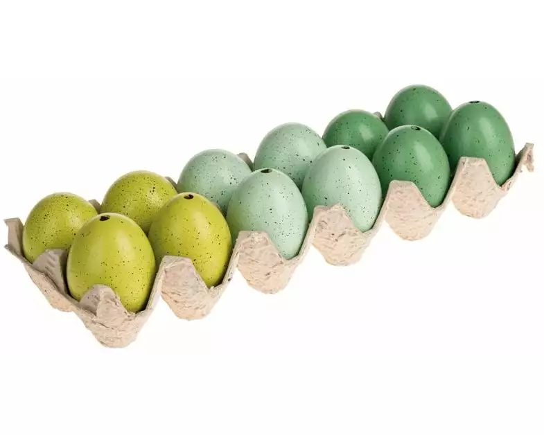 Opiflor Eier 12er Set, Grün-Mix