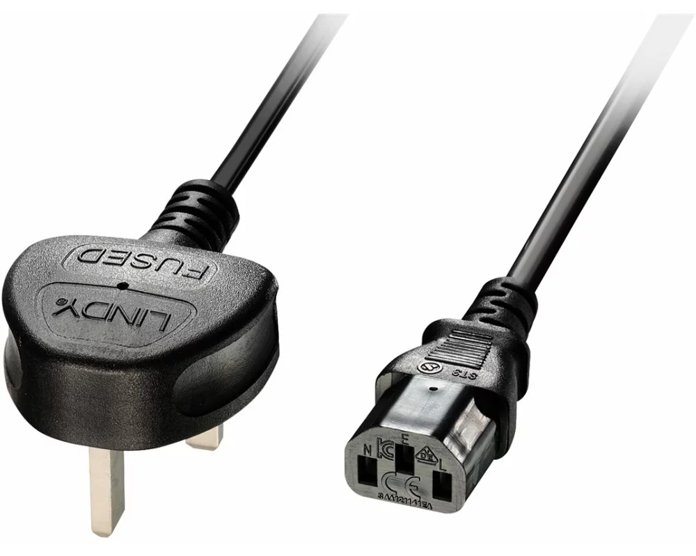 LINDY 3m IEC mains lead, UK