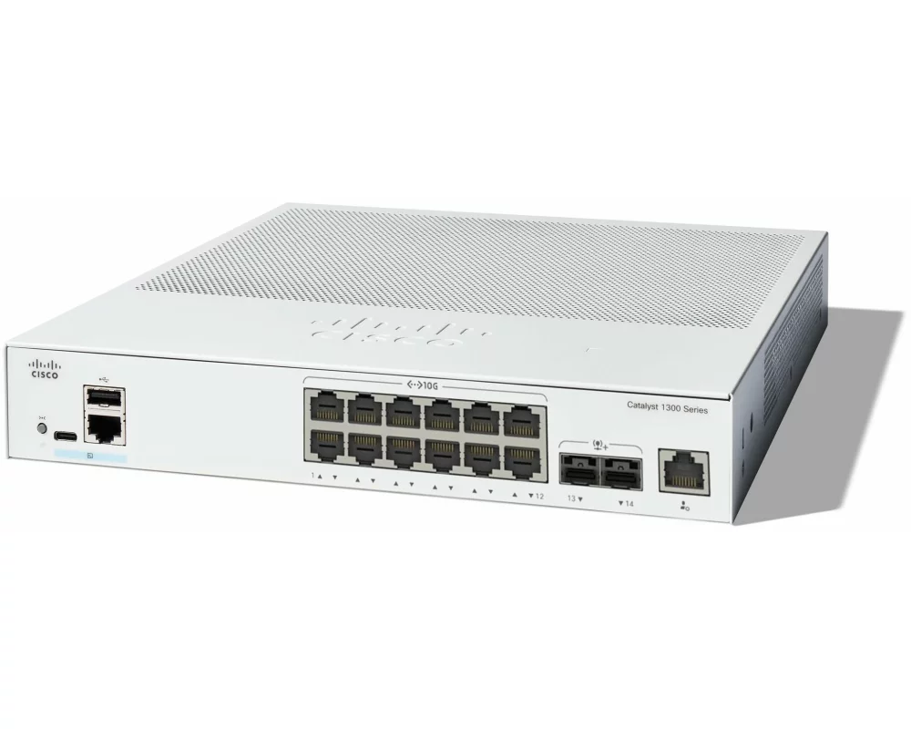 Cisco Catalyst 1300 12-Port Switch, 10 x 10GE RJ45, 2 x 10GE SFP+ Uplinks