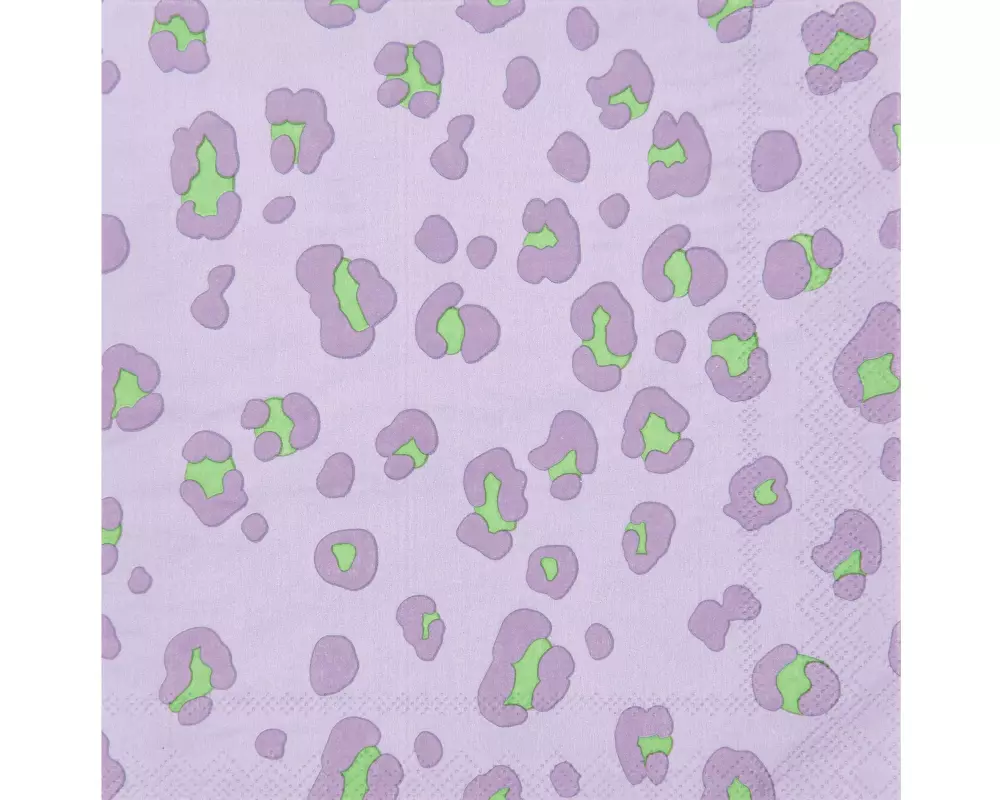 Rico Design Papierservietten Leo 33 cm x 33 cm, 20 Stück, Violette/Grün