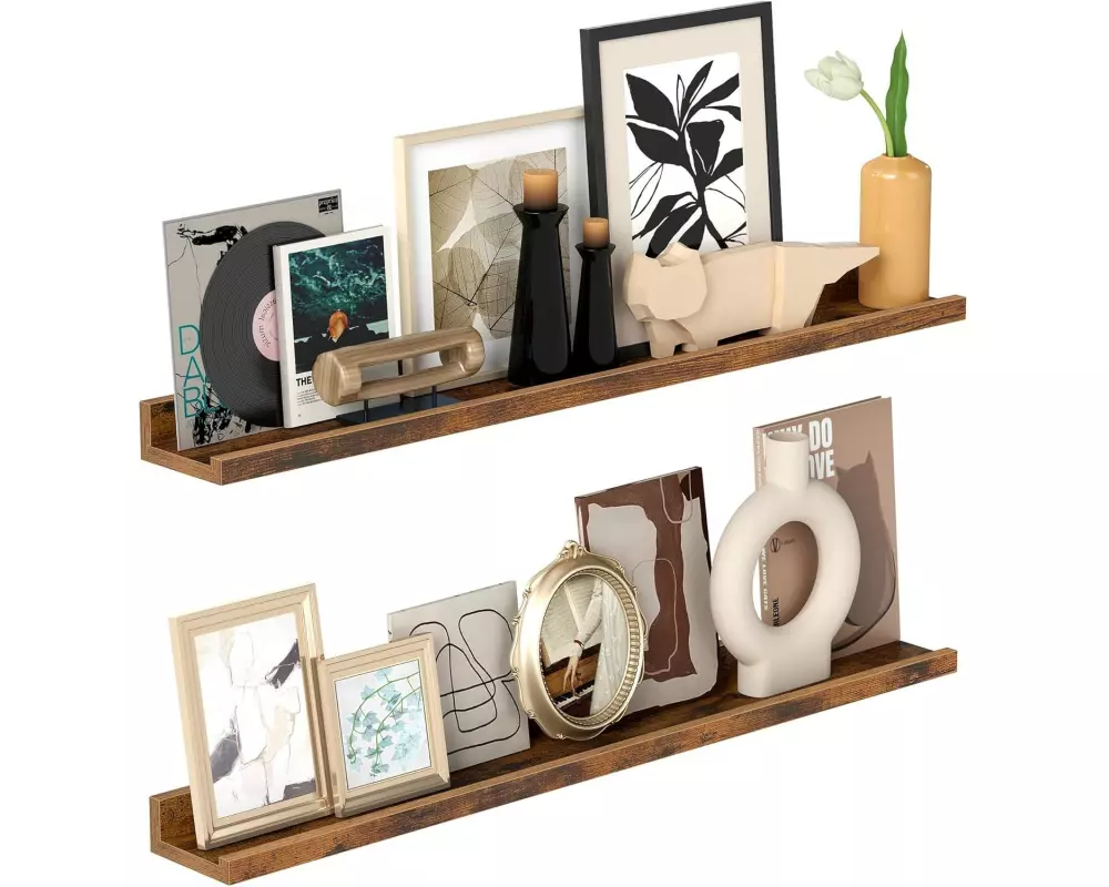 VASAGLE Wandregale, 2er-Set Braun