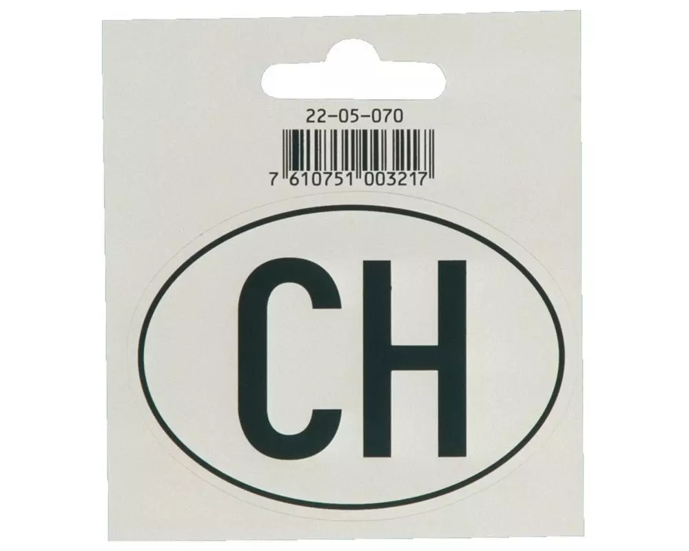 TopLine Hoheitszeichen «CH» für Motorräder, 75 × 55 mm