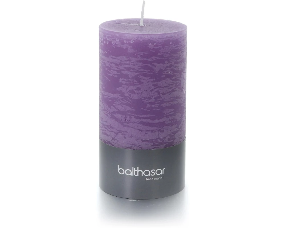 balthasar Zylinderkerze Rustico 13 x 7 cm, Flieder