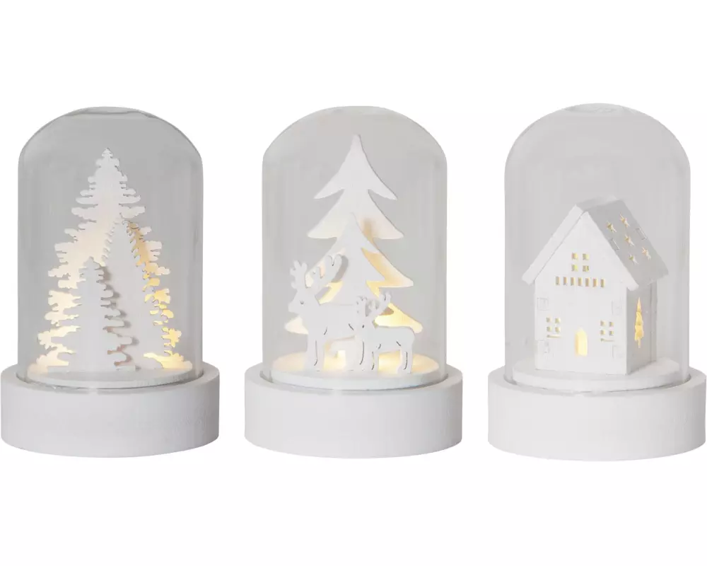 Star Trading Tischdeko Kupol 3er Set, 8.5 cm, Weiss