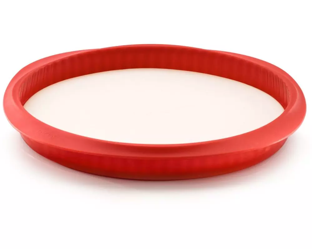 Lékué Quiche-Backform ø 28 cm, Rot / Weiss