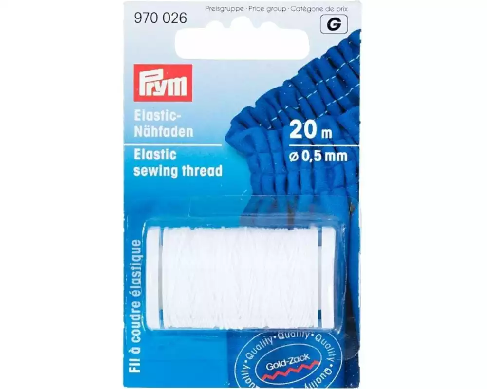 Prym Elastikfaden 0.5 mm x 20 m Weiss