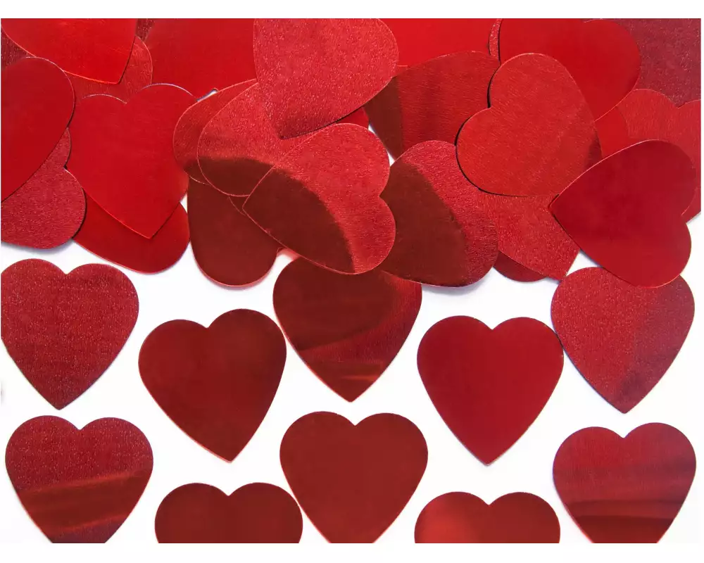 Partydeco Streudeko Herzen Rot, 25 mm, 10 g