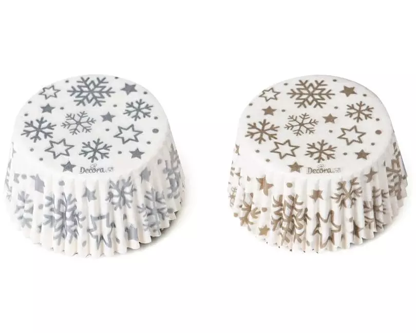 Decora Muffin-Backform Schneeflocken 36 Stück