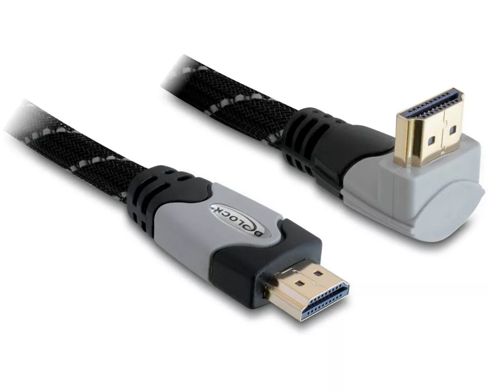 Delock Kabel gewinkelt oben HDMI - HDMI, 2 m, Grau