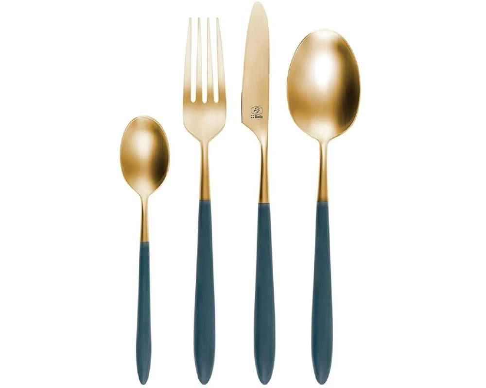 Sola Besteck-Set Gaya Exeter Stiel Vintage, Grün matt, 24-tlg.