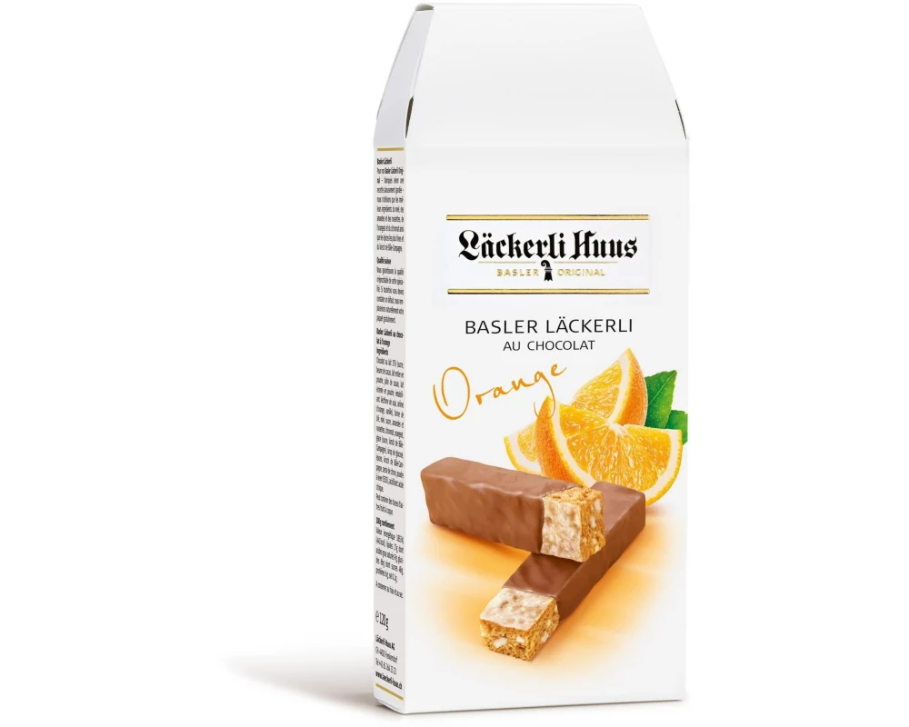 Läckerli Huus Basler Läckerli au chocolat à l`orange 120 g