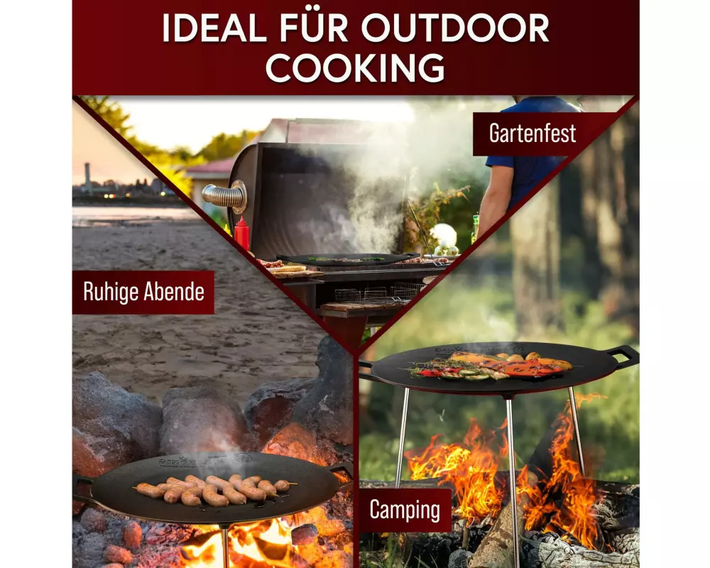 Gusskoenig Runde eingebrannte Grillplatte 42 cm