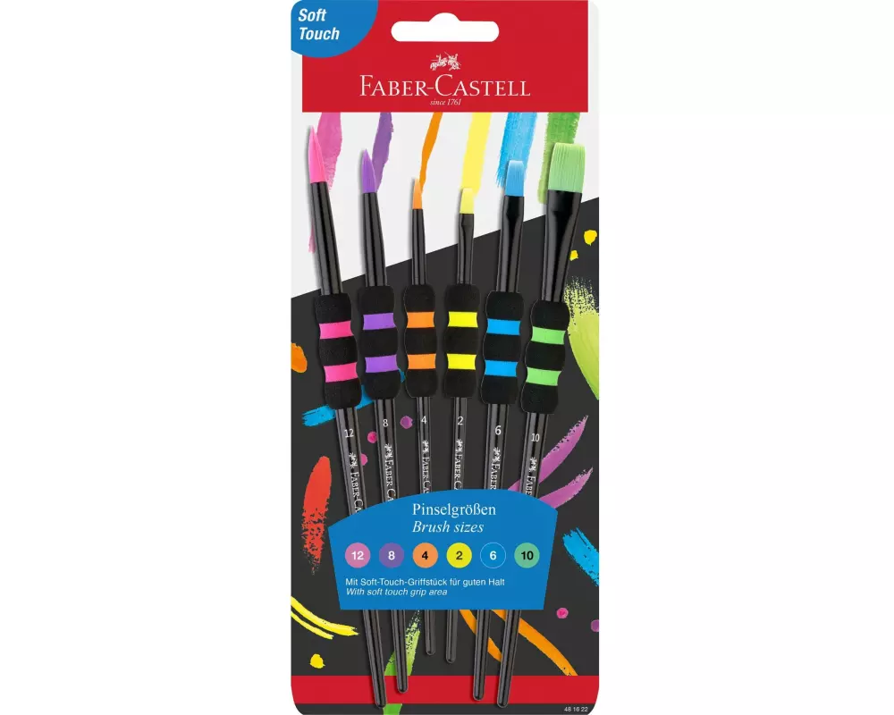 Faber-Castell Synthetikhaarpinsel Set Soft-Touch 6 Grössen