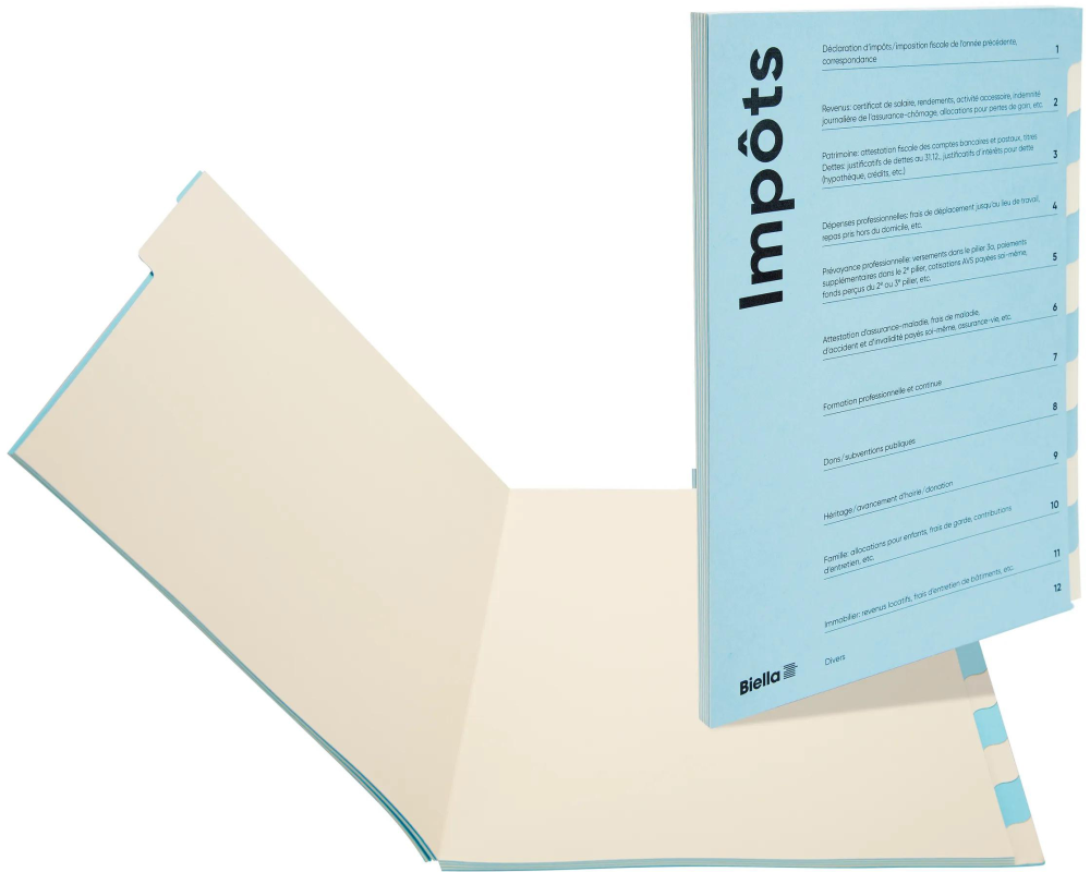 BIELLA Spezialmappe Steuern A4 326011291U französisch 12 Fächer