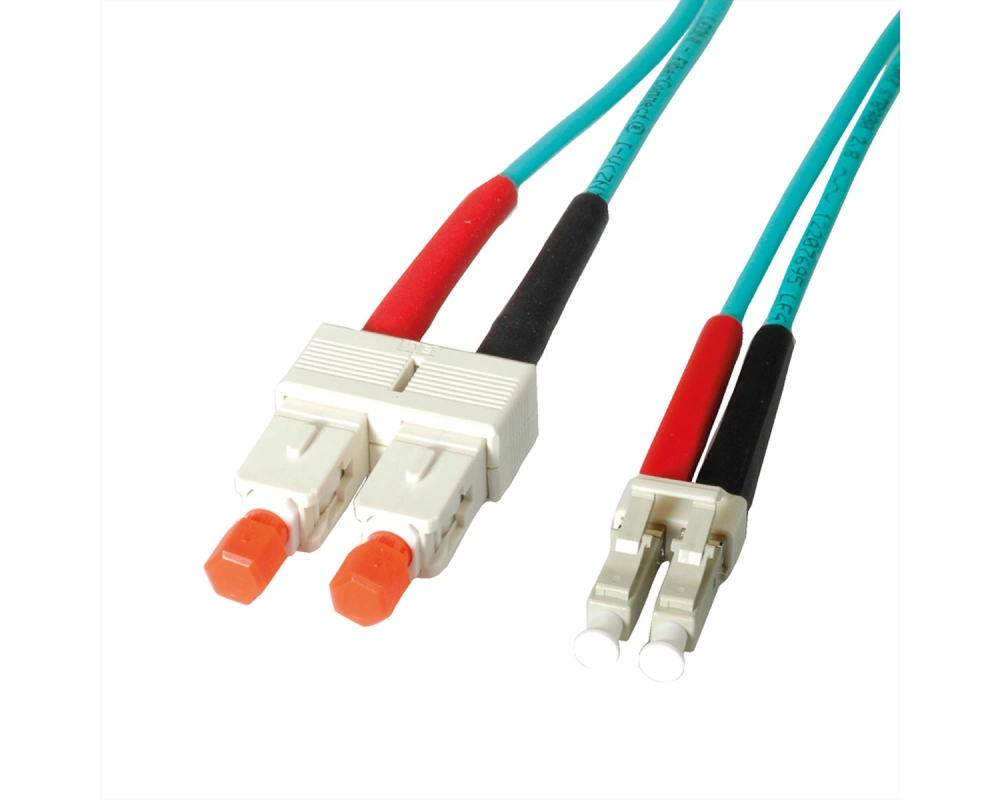 LEONI LWL-Kabel duplex 50/125µm OM3, Suhner LC/SC, 5 m