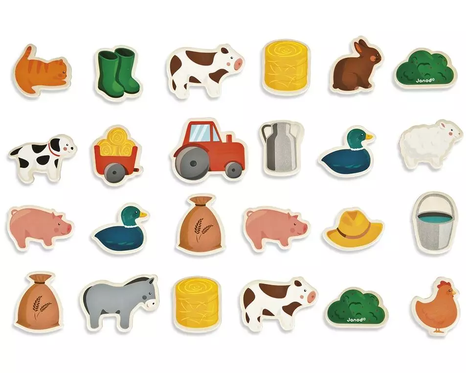 Janod Magnete Bauernhof 24-teilig