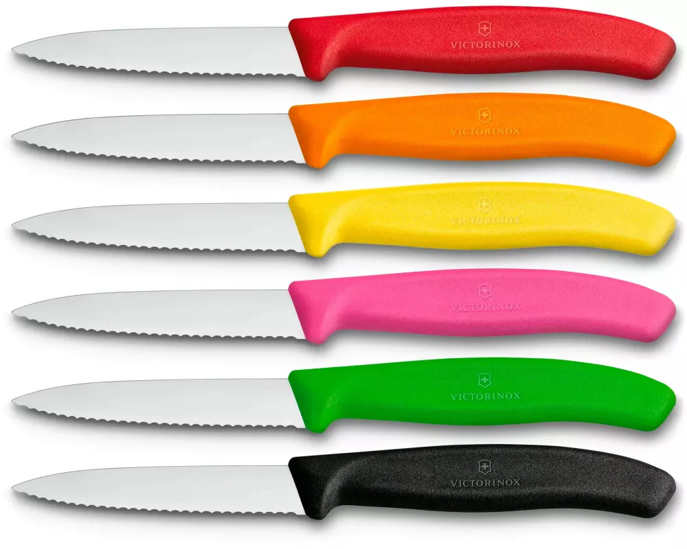 Victorinox Gemüsemesser Swiss Classic 6 Stück, Schwarz, 8 cm