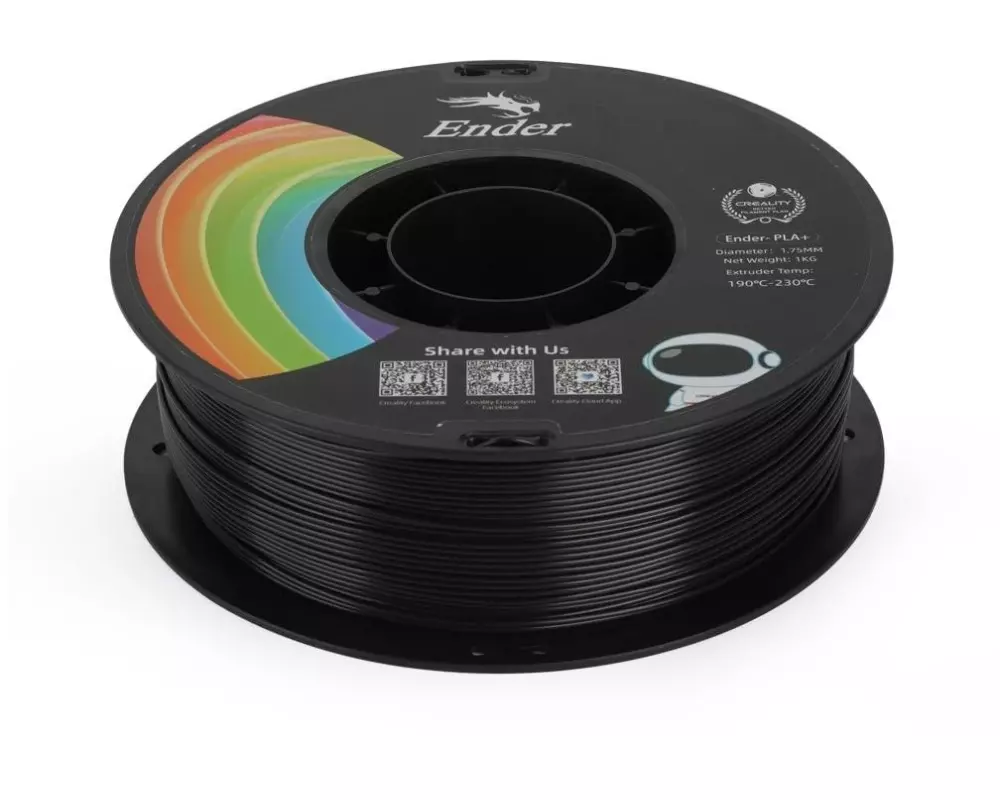 Creality Filament PLA+ Schwarz, 1.75 mm, 1 kg